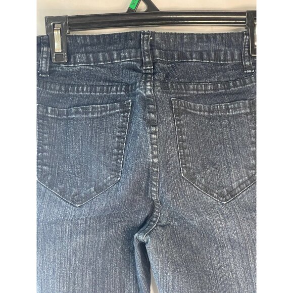 Roz & Ali stretch jeans dark blue wash black stripe down each side cotton READ - Picture 7 of 9